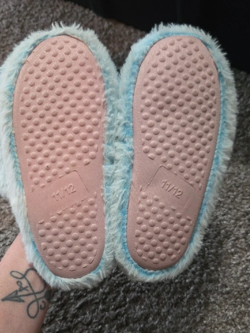 Disney Light Blue Stitch Plush Kids Slippers